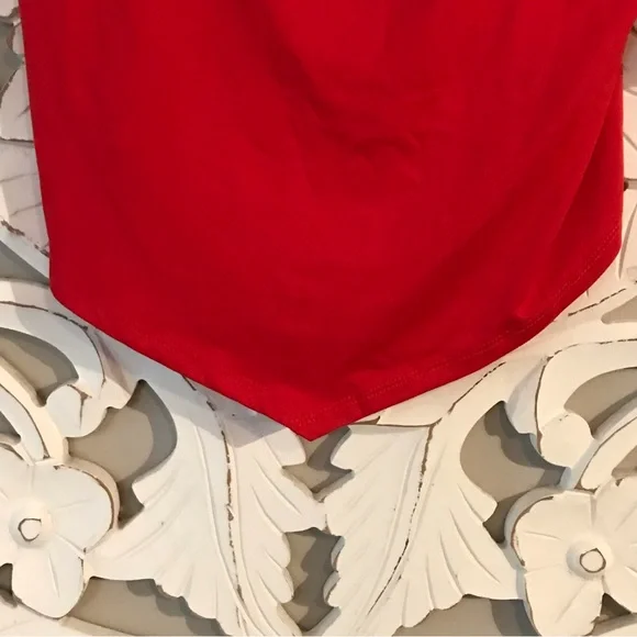 NWT bebe red sequin top w/draping chain across chest Sz M - Picture 5 of 7